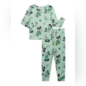 Disney Green Mickey Mouse Kids Pajama Set